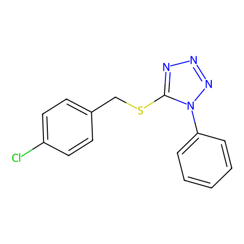 1-Phenyl-5-(4-chlorobenzylthio)-1H-tetrazole structure