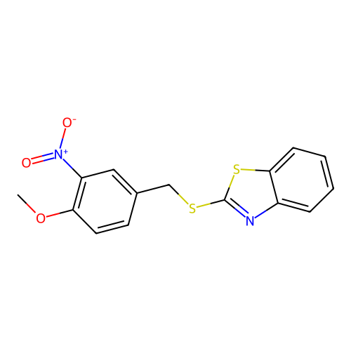 4-(Benzothiazol-2-ylthiomethyl)-1-methoxy-2-nitrobenzene structure