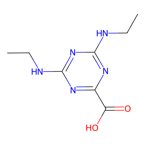 4,6-Bis(ethylamino)-1,3,5-triazine-2-carboxylic acid structure