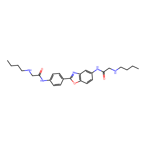2-(butylamino)-N-[4-[5-[[2-(butylamino)-1-oxoethyl]amino]-1,3-benzoxazol-2-yl]phenyl]acetamide structure