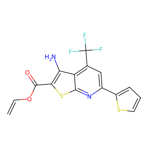 ethenyl 3-amino-6-(thiophen-2-yl)-4-(trifluoromethyl)thieno[2,3-b]pyridine-2-carboxylate structure