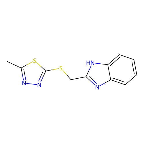 2-(1H-benzimidazol-2-ylmethylsulfanyl)-5-methyl-1,3,4-thiadiazole structure