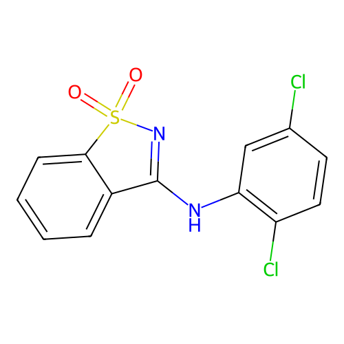 N-(2,5-dichlorophenyl)-1,2-benzothiazol-3-amine 1,1-dioxide structure