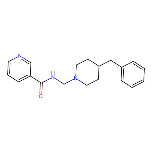 N-[(4-benzylpiperidin-1-yl)methyl]pyridine-3-carboxamide structure