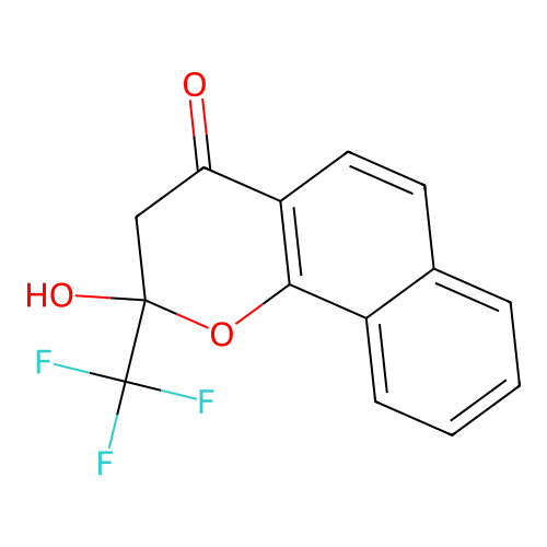 2-hydroxy-2-(trifluoromethyl)-2,3-dihydro-4H-benzo[h]chromen-4-one structure