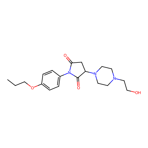 3-[4-(2-Hydroxyethyl)piperazin-1-yl]-1-(4-propoxyphenyl)pyrrolidine-2,5-dione structure