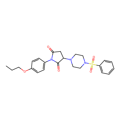 3-(4-Benzenesulfonyl-piperazin-1-yl)-1-(4-propoxy-phenyl)-pyrrolidine-2,5-dione structure