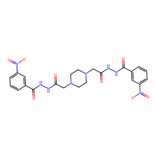 N',N'''-(2,2'-(piperazine-1,4-diyl)bis(acetyl))bis(3-nitrobenzohydrazide) structure