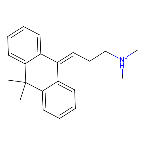 3-(10,10-Dimethylanthracen-9-ylidene)propyl-dimethylazanium structure