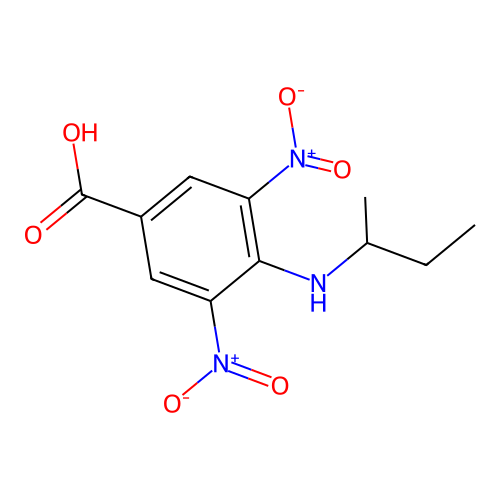 4-(Butan-2-ylamino)-3,5-dinitrobenzoic acid structure