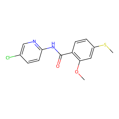 N-(5-chloropyridin-2-yl)-2-methoxy-4-(methylsulfanyl)benzamide structure