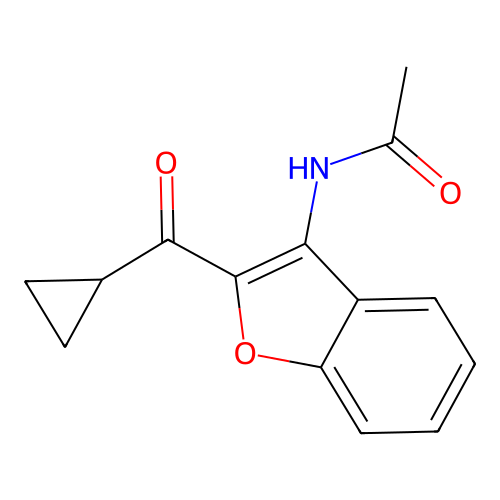 N-[2-(Cyclopropylcarbonyl)-1-benzofuran-3-yl]acetamide structure