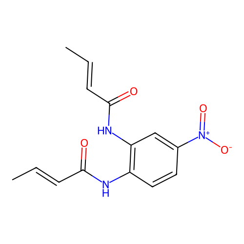 N-[2-(but-2-enoylamino)-4-nitrophenyl]but-2-enamide structure