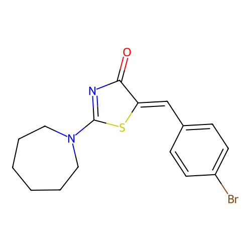 (5Z)-2-(azepan-1-yl)-5-(4-bromobenzylidene)-1,3-thiazol-4(5H)-one structure