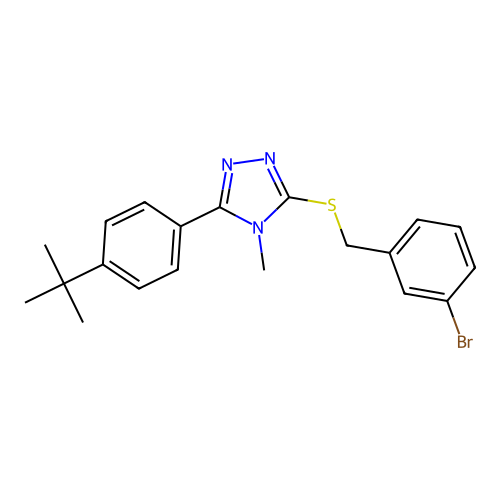 3-[(3-bromobenzyl)sulfanyl]-5-(4-tert-butylphenyl)-4-methyl-4H-1,2,4-triazole structure