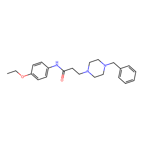 3-(4-benzylpiperazin-1-yl)-N-(4-ethoxyphenyl)propanamide structure