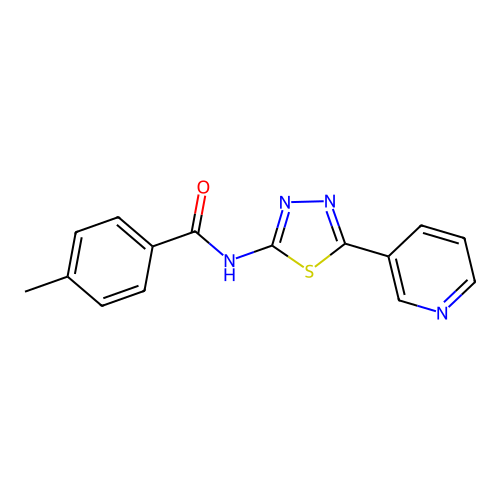 Benzamide, 4-methyl-N-[5-(3-pyridyl)-1,3,4-thiadiazol-2-yl]- structure