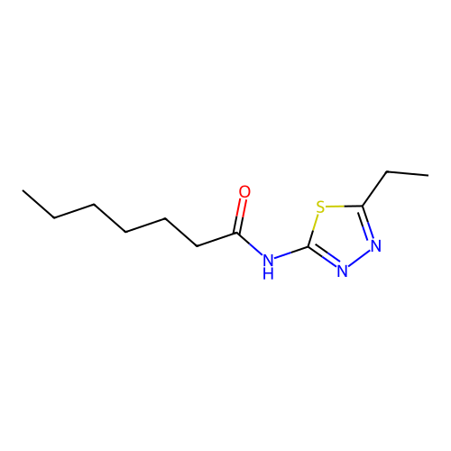 N-(5-ethyl-1,3,4-thiadiazol-2-yl)heptanamide structure