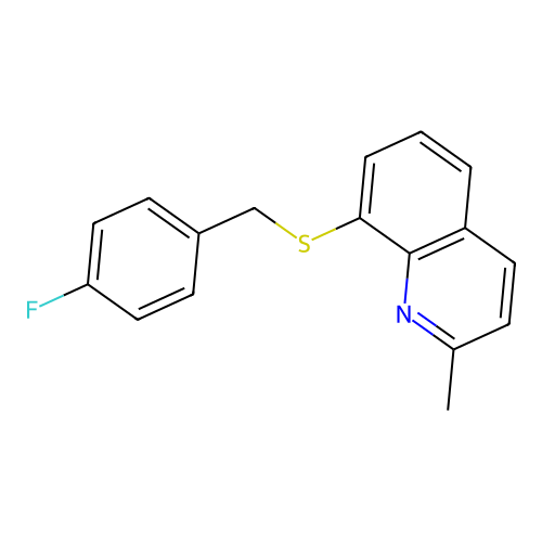 8-[(4-Fluorobenzyl)sulfanyl]-2-methylquinoline structure