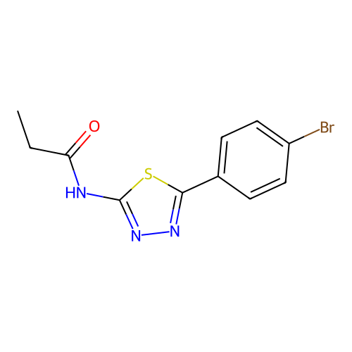 N-[5-(4-bromophenyl)-1,3,4-thiadiazol-2-yl]propanamide structure