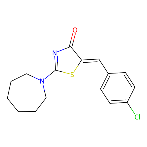 (5Z)-2-(azepan-1-yl)-5-(4-chlorobenzylidene)-1,3-thiazol-4(5H)-one structure