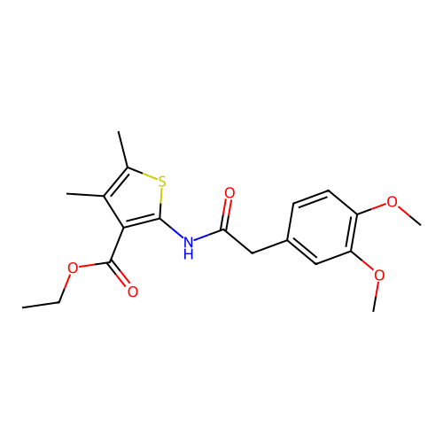 Ethyl 2-{[(3,4-dimethoxyphenyl)acetyl]amino}-4,5-dimethylthiophene-3-carboxylate structure