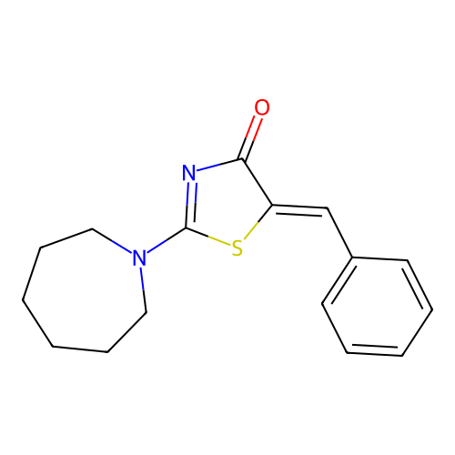 (5Z)-2-(azepan-1-yl)-5-benzylidene-1,3-thiazol-4(5H)-one structure