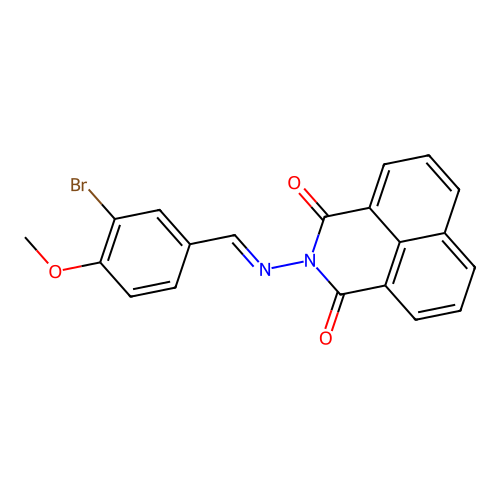 2-[(E)-(3-bromo-4-methoxyphenyl)methylideneamino]benzo[de]isoquinoline-1,3-dione structure