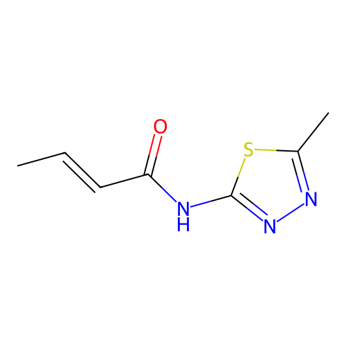 N-(5-methyl-1,3,4-thiadiazol-2-yl)but-2-enamide structure