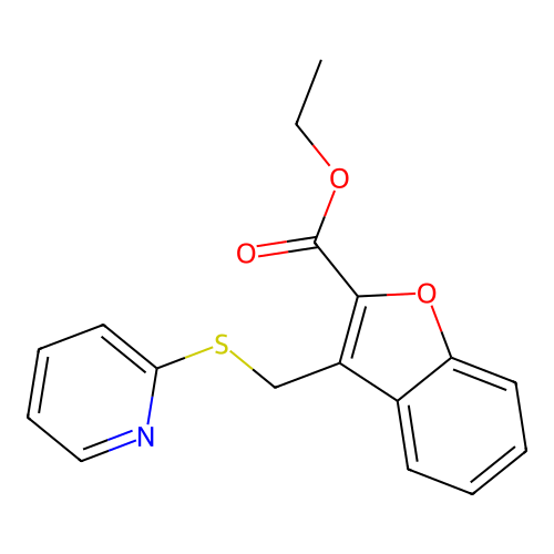 Ethyl 3-[(pyridin-2-ylsulfanyl)methyl]-1-benzofuran-2-carboxylate structure