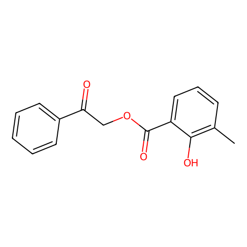 2-Oxo-2-phenylethyl 2-hydroxy-3-methylbenzoate structure