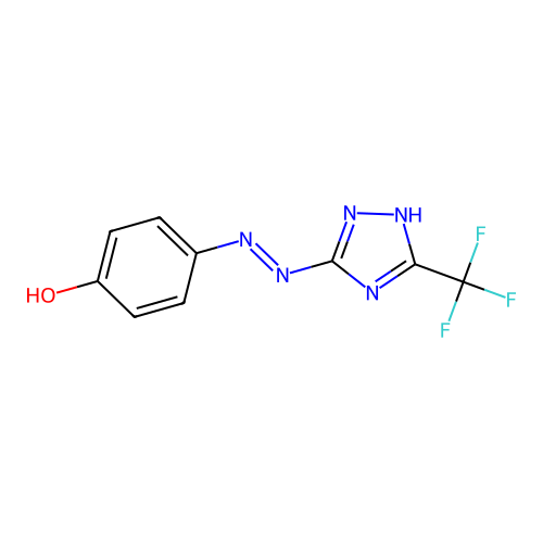 4-{[3-(trifluoromethyl)-1H-1,2,4-triazol-5-yl]diazenyl}phenol structure