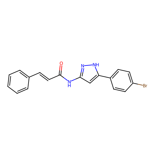 (2E)-N-[5-(4-bromophenyl)-1H-pyrazol-3-yl]-3-phenylprop-2-enamide structure