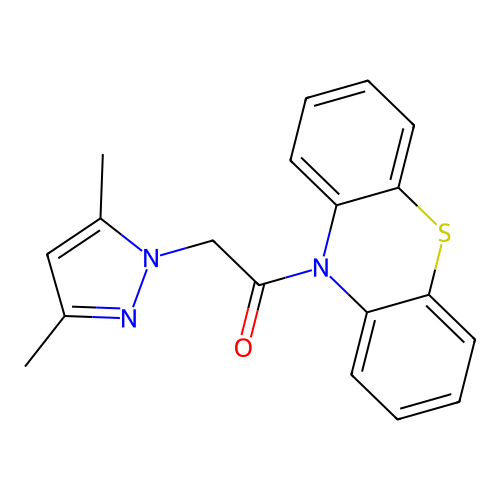 2-(3,5-dimethyl-1H-pyrazol-1-yl)-1-(10H-phenothiazin-10-yl)ethanone structure