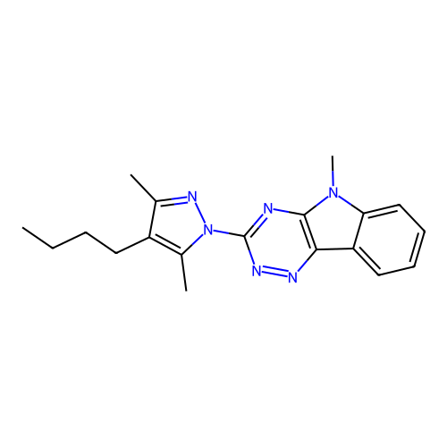3-(4-Butyl-3,5-dimethyl-1-pyrazolyl)-5-methyl-[1,2,4]triazino[5,6-b]indole structure