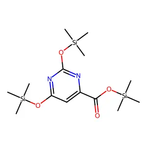 4-Pyrimidinecarboxylic acid, 2,6-bis(trimethylsiloxy)-, trimethylsilyl ester structure