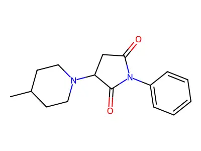 3-(4-Methylpiperidin-1-yl)-1-phenylpyrrolidine-2,5-dione structure