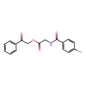 2-oxo-2-phenylethyl N-[(4-chlorophenyl)carbonyl]glycinate structure