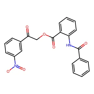 2-{3-Nitrophenyl}-2-oxoethyl 2-(benzoylamino)benzoate structure