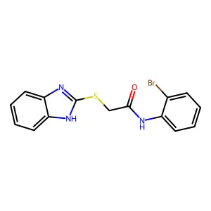2-(1H-benzimidazol-2-ylsulfanyl)-N-(2-bromophenyl)acetamide structure