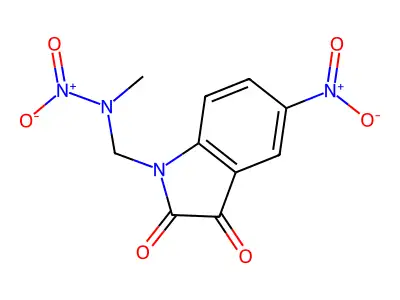 N-methyl-N-[(5-nitro-2,3-dioxoindol-1-yl)methyl]nitramide structure
