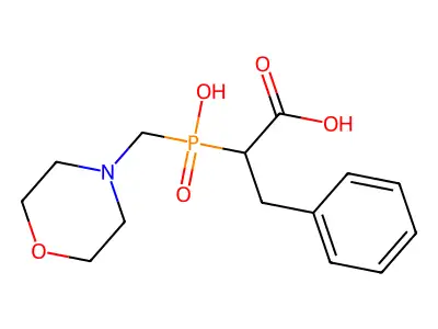 2-[Hydroxy(morpholin-4-ylmethyl)phosphoryl]-3-phenylpropanoic acid structure