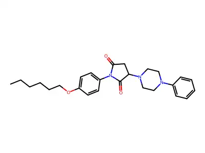 1-(4-Hexoxyphenyl)-3-(4-phenylpiperazin-1-yl)pyrrolidine-2,5-dione structure