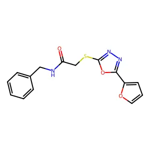 N-Benzyl-2-(5-furan-2-yl-[1,3,4]oxadiazol-2-ylsulfanyl)-acetamide structure
