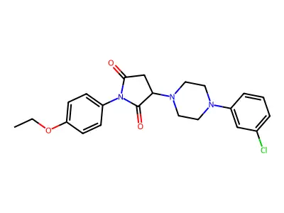 3-[4-(3-Chlorophenyl)piperazin-1-yl]-1-(4-ethoxyphenyl)pyrrolidine-2,5-dione structure