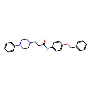 N-(4-phenylmethoxyphenyl)-3-(4-phenylpiperazin-1-yl)propanamide structure