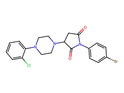 1-(4-Bromophenyl)-3-[4-(2-chlorophenyl)piperazin-1-yl]pyrrolidine-2,5-dione structure