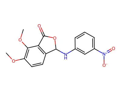 6,7-dimethoxy-3-(3-nitroanilino)-3H-2-benzofuran-1-one structure
