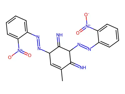 4-methyl-2,6-bis[(E)-(2-nitrophenyl)diazenyl]cyclohex-4-ene-1,3-diimine structure