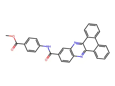 Methyl 4-[(dibenzo[a,c]phenazin-11-ylcarbonyl)amino]benzoate structure